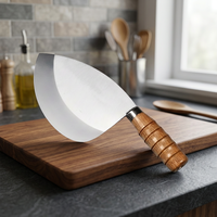 Couteau de boucherie pour mouton et bœuf, outil de camping, de chasse et de plein air, lame épaisse en acier inoxydable, manche en bois, étui en cuir et nylon
