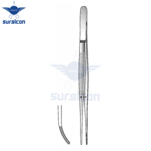Pinzas Semken para Aplicación de Medicamentos, 15 cm / 6 Pulgadas, Curvas, de Acero Inoxidable, Instrumento Quirúrgico con Puntas Finamente Dentadas para Uso General - Product Image 3