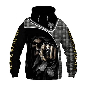 Sudadera con Capucha Estilo Gótico con Calavera, Diseño Hip Hop, Camuflaje Dorado, 100% Algodón Felpa, Sudadera de Invierno para Hombre, Estilo Urbano, Alta Calidad - Product Image 5