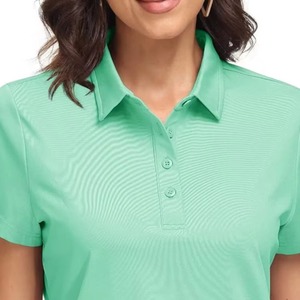 Polo personnalisé pour femme, été, coton respirant, manches courtes, col rabattu, coupe ajustée, décontracté, pour le travail, le golf, vêtements de sport - Product Image 5
