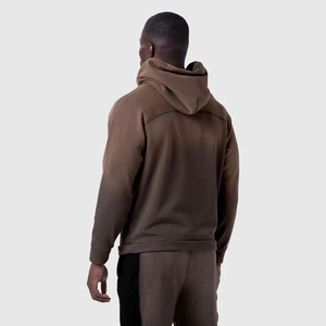 100% Cotton <b>Thermal</b> Hoodie <b>Men</b> Vintage Sun Faded Acid Wash Oversized Winter Hoodie OEM Custom Logo Streetwear - Product Image 1