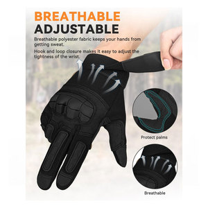 Gants tactiques pour hommes compatibles avec les écrans tactiles, protection rigide des phalanges et rembourrage de la paume pour la conduite à moto - Product Image 6