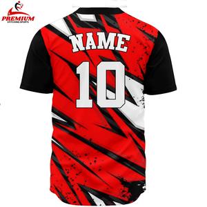 Jersey de Béisbol Sublimado Personalizado Unisex, Ligero, Transpirable, 100% Poliéster, Cuello en V, Manga Corta, Tallas Grandes, de Secado Rápido - Product Image 2
