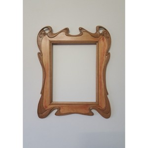 Modern Wooden Wall <b>Mirror</b> With Abstract Shape Decorative Frame For Living Room Home Interior Design - Product Image 4