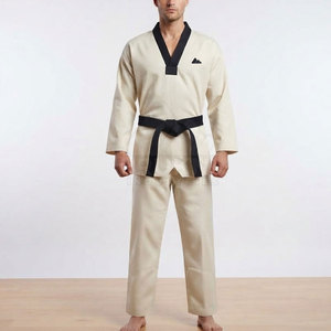 Uniforme de Taekwondo pour hommes, vêtements d'entraînement simples pour arts martiaux, tissu léger et durable, design personnalisé, prix de gros - Product Image 3