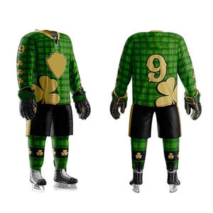 Service OEM en gros, uniforme de hockey sur glace personnalisé, séchage rapide, respirant, maillot imprimé par sublimation, nom et numéro de l'équipe, adulte, 100% - Product Image 4