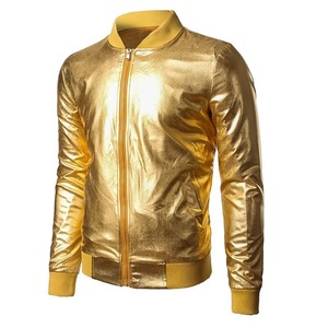 Blouson Bomber Métallique Argenté et Doré Brillant – Vêtement d'extérieur Tendance – Fabricant de Tenues Scéniques Haut de Gamme - Product Image 5