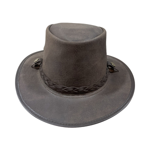 Brown Leather Cowboy <b>Hats</b> High Quality Vintage <b>Western</b> Style Spring Summer Custom Logo Embossed Travel Wholesale Unisex Headwear - Product Image 3