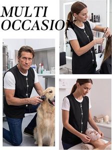 Chaleco Quirúrgico Unisex Negro de Poliéster Transpirable con Cierre Frontal y Bolsillos, Impresión Digital, Ropa de Trabajo Cómoda de Tactus Industries - Product Image 6