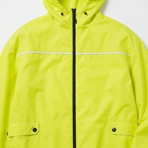 Neon Yellow Hooded Long Rain Coat | Waterproof Zip Up Utility <b>Jacket</b> | Oversized Streetwear Rain Trench| Custom OEM Manufacturer - Product Image 5