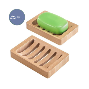 VENTES CHAUDES |   Support à Savon en Bambou, Plateau de Rangement en Bois pour Salle de Bain et Douche – Collection Blue Lotus - Product Image 1