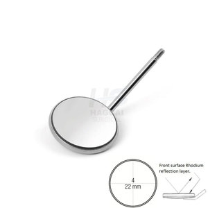Miroir buccal dentaire double face # 5 outils uniques à poignée creuse en acier, surface avant en acier, certifiés CE, de qualité supérieure, à marque privée - Product Image 1