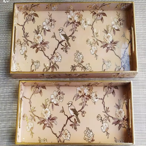 Juego de Tres Bandejas de Madera MDF Ecológicas de Alta Calidad con Recubrimiento de Esmalte para Uso Multipropósito, Diseño Impreso Personalizado - Product Image 1