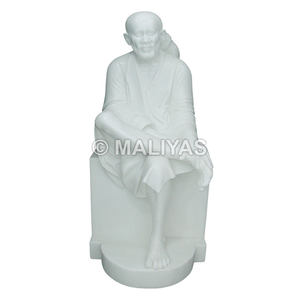Murti de Mármol Sai Baba |   Estatua de Shirdi Sai Baba en Mármol Blanco – MALIYAS - Product Image 1