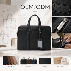 Sac à bandoulière pour ordinateur portable en cuir véritable noir, mallette rigide, style classique, sangle réglable, plusieurs poches pour le travail, les voyages et le quotidien - Product Image 4