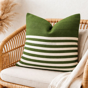 50 × 50 cm Mustard <b>Blue</b> Handloom Woven Cushion Cover Multicolor Stripe Textured <b>Throw</b> Pillow Boho Decor - Product Image 4