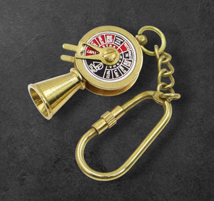 Brass Ship Wheel Carabiner Keychain Vintage Round Metal <b>Key</b> <b>Chain</b> - Product Image 2