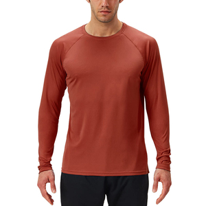 Men Long Sleeve <b>Raglan</b> T-Shirt Solid Color O-Neck Quick Dry Slim Fit Casual Athletic <b>Top</b> 100% Polyester Knitted Fabric - Product Image 1