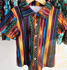 Camiseta de Verano para Niños con Estampado Vaquero Azteca Occidental, Camiseta Polo para Niños, Camisetas Personalizadas para Bebés - Product Image 4
