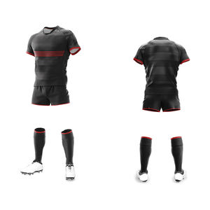 Uniformes de Rugby Vintage Personalizados de Alta Calidad, 100% Poliéster Transpirable, Mangas Cortas, Pantalones Cortos Deportivos Unisex para Adultos - Product Image 1