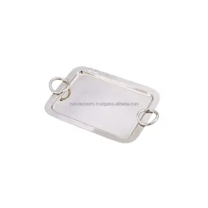 Luxury Home <b>Decor</b> Display Tray Elegant Metal Tray for <b>Decorative</b> Use for Bridal <b>Engagement</b> Gifts Made India Zahid Exports - Product Image 4