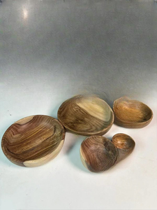 Ensemble de bols en bois rustiques faits à la main, écologiques, en bois massif, pour la table à manger, servir des salades, des collations, servir à la table - Product Image 6