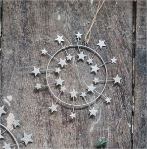 Colgante metálico de plata con forma de estrella para decoración navideña, colgante de alta calidad para fiesta en casa, Año Nuevo, 2023 - Product Image 1