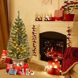 Albero di Natale in Vaso con Aghi di Pino Preilluminato, 1,2 Metri - Product Image 2