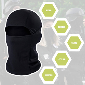 Cagoule noire respirante en maille, cache-cou et couvre-tête pour hommes et femmes - Product Image 3