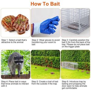 Trappola per animali vivi in rete zincata resistente 37x14x15 pollici con grilletto a pedale sensibile, porta di rilascio posteriore e maniglia protetta, ideale per animali domestici - Product Image 5