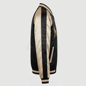 เสื้อแจ็คเก็ตซูคาจังแฟชั่นพรีเมียมสำหรับผู้ชาย คอตั้ง ผ้าซาตินเรียบด้านหน้า น้ำหนักเบา ทันสมัย ปักลาย สไตล์สตรีท - Product Image 4