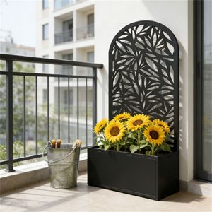 Fioriera e Supporto per Piante in Metallo Nero per Vasi e Fioriere da Giardino - Product Image 2
