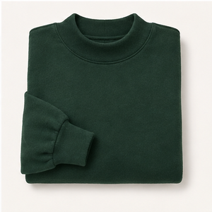 Custom Forest Green Womens A Line Mock Neck Sweatshirt <b>Balloon</b> Sleeve Curved Hem Tunic WSS-0040 - Product Image 6