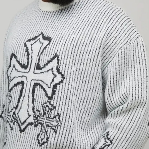 Pull unisexe respirant en laine/cachemire de haute qualité à manches longues pour le printemps avec logo frontal - Product Image 2