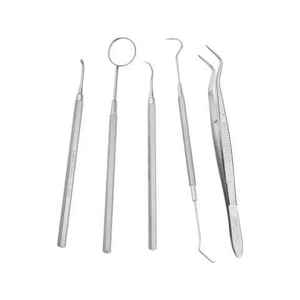 Kit d'examen dentaire de base pour étudiants en dentisterie, 3 pièces, comprenant une pince et un miroir buccal, en acier médical de qualité A+ par Grip Surgical - Product Image 1