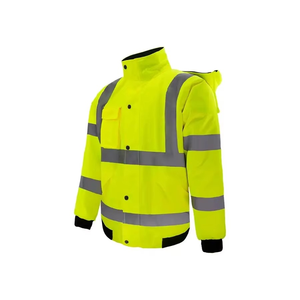 OEM Customized High Quality 100% Cotton Zipper Safety <b>Jacket</b> for Workers Oversized Fit Knitted Fabric Custom Design Hoodies - Product Image 4