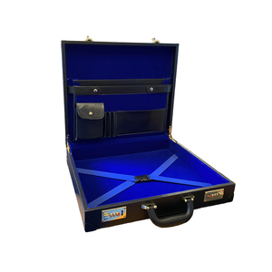 Estuche para delantal de Maestro Masón con bordado dorado, brújula y compás, cremallera, para fraternidad, nuevo, masónico, de alta calidad, hecho a medida - Product Image 1