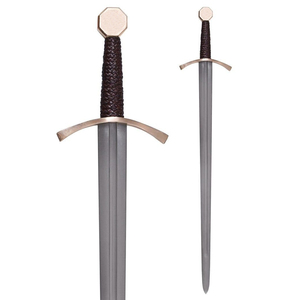 ดาบเหล็กดามัสกัสขายส่ง ด้ามไม้พะยูงและทองเหลือง พร้อมปลอกหนัง เหมาะสำหรับเป็นของขวัญ ดาบดามัสกัส - Product Image 2