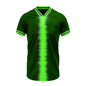 Maillot de football sans manches pour homme, bleu-vert dégradé, col rond, respirant, anti-humidité, en maille polyester, coupe classique, personnalisable pour équipe - Product Image 3