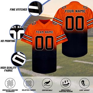 เสื้อเจอร์ซีย์อเมริกันฟุตบอลสไตล์สตรีทแวร์แบบสั่งทำพิเศษ ทรงโอเวอร์ไซส์ ผ้าตาข่าย ทรงบ็อกซี่ พิมพ์ลายแบบซับลิเมชั่น เสื้อทีมย้อนยุค - Product Image 2