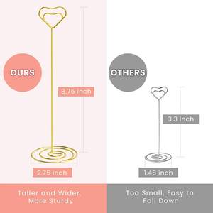 Card Holders <b>Tall</b> <b>Table</b> Number Holders Modern Heart-Shaped Clip Memo Photo Stand for Wedding Party Birthday <b>Table</b> Sign Display - Product Image 2