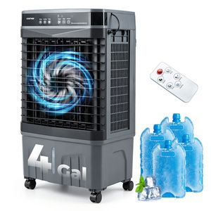 Refroidisseur d'air évaporatif portable 1800 CFM, réservoir d'eau de 4 gallons, purificateur d'air silencieux pour la maison, type de prise AU/EU, état d'occasion - Product Image 1