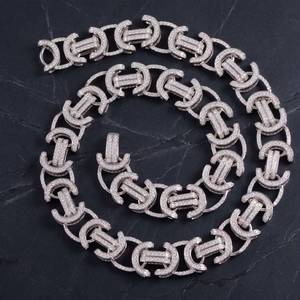 Cadena Cubana de Moissanita para Hombre, Collar de Plata Sólida 925, Joyería Hip Hop, Disponible para la Venta - Product Image 1