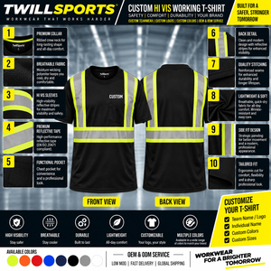 เสื้อยืดสะท้อนแสงแขนสั้นสำหรับคนงานก่อสร้าง เสื้อยืดนิรภัยสะท้อนแสงแบบมองเห็นได้ชัดเจน เสื้อทำงานระบายอากาศได้ดี - Product Image 6