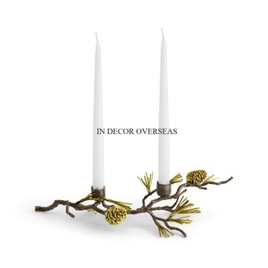 Ensemble de 3 bougeoirs en bois faits à la main de qualité supérieure pour la décoration de table à la maison et à l'hôtel - Product Image 3