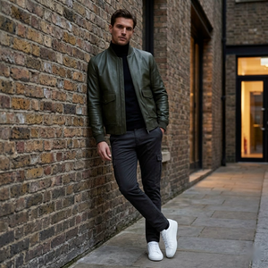 Men's Custom <b>Leather</b> Bomber Jacket | <b>High</b> Grade Breathable Stylish <b>Top</b> Demanded Clothing Manufacturer - Product Image 3