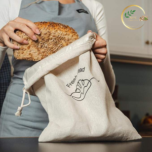 Custom Printed Jute Bread <b>Bag</b> with Food Safe Inner Layer for Bakery Use - Product Image 1