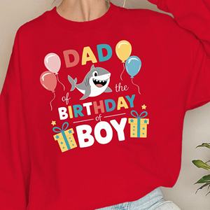 Sudaderas informales con estampado de tiburón DAD para mujer, tela de punto, diseño de cumpleaños para niño - Product Image 2