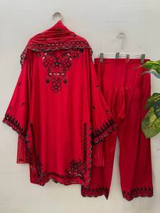 TENNY Ensemble Salwar et Dupatta pour femme en tissu Chanderi avec broderie de fils et de sequins, infroissable et réversible, idéal pour Diwali, mariages et fêtes - Product Image 2