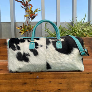 Sac de voyage en cuir torsadé à la main, en cuir de vachette, à motif floral, pour la nuit, avec pierre turquoise, bohème, pour femmes - Product Image 5